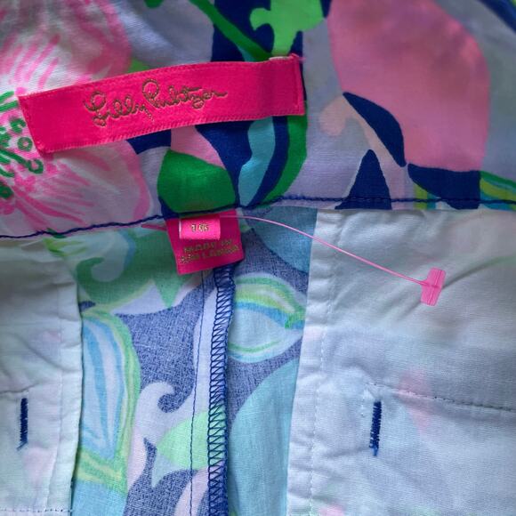 Lilly Pulitzer Kaden Stretch Shorts Multi Beak Calm Carry On 4" Inseam Size 16 - Picture 6 of 8